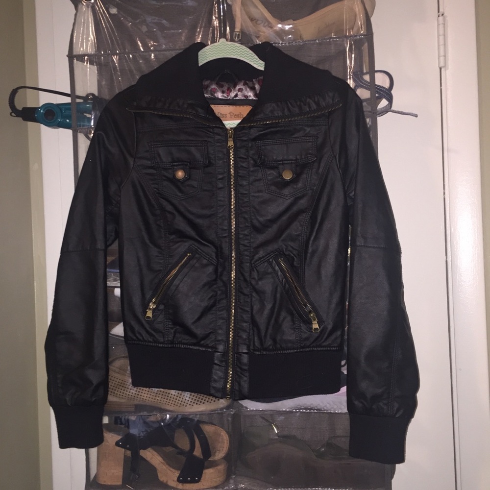 Black Leather Jacket Size Small